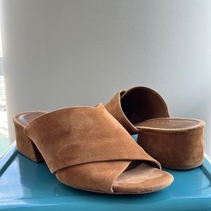 Vince Karsen Suede Criss-Cross Slide Sandals